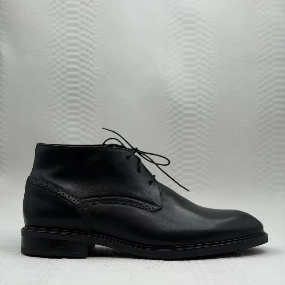 Lucas Shoes 851 ghete bărbați negre piele naturală