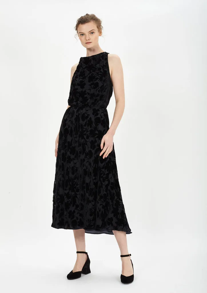 Flagelus Ginevra fusta midi neagra catifea