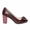 Catinca Shoes R5 BB pantofi damă piele naturală bordo buline