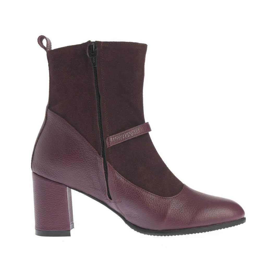 Ana Urbana Shoes Anemona botine bordeaux toc gros