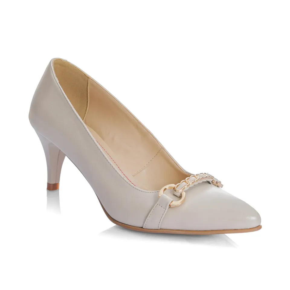 Catinca Shoes A52 BS pantofi dama piele naturala bej sidef