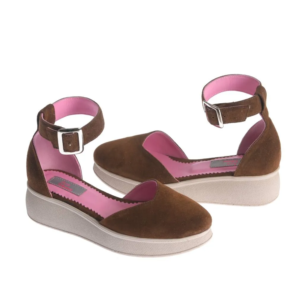 Ana Urbana Shoes Minneapolis balerini maro-roz platformă