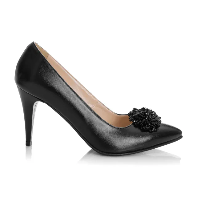 Catinca Shoes A42 N pantofi dama negru box piele