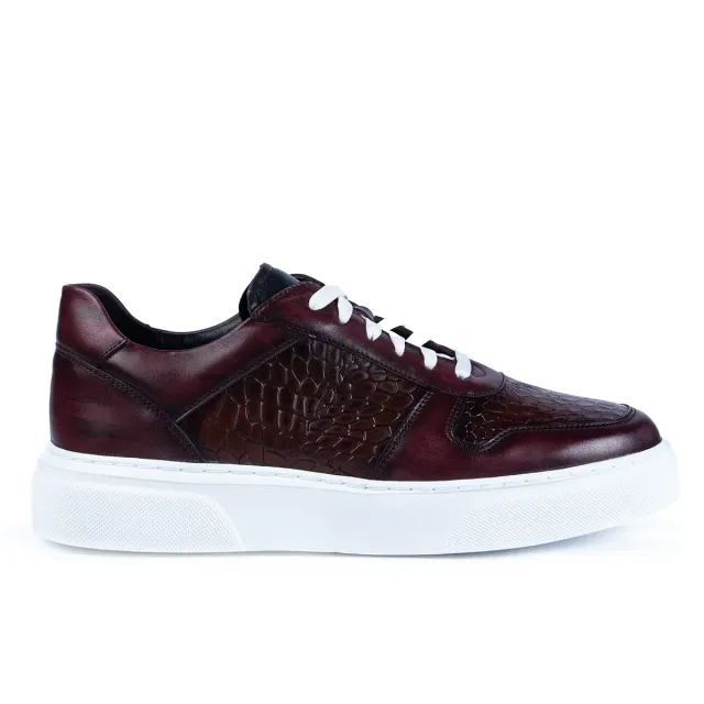 Lucas Shoes 004 bordo maro sneakers piele