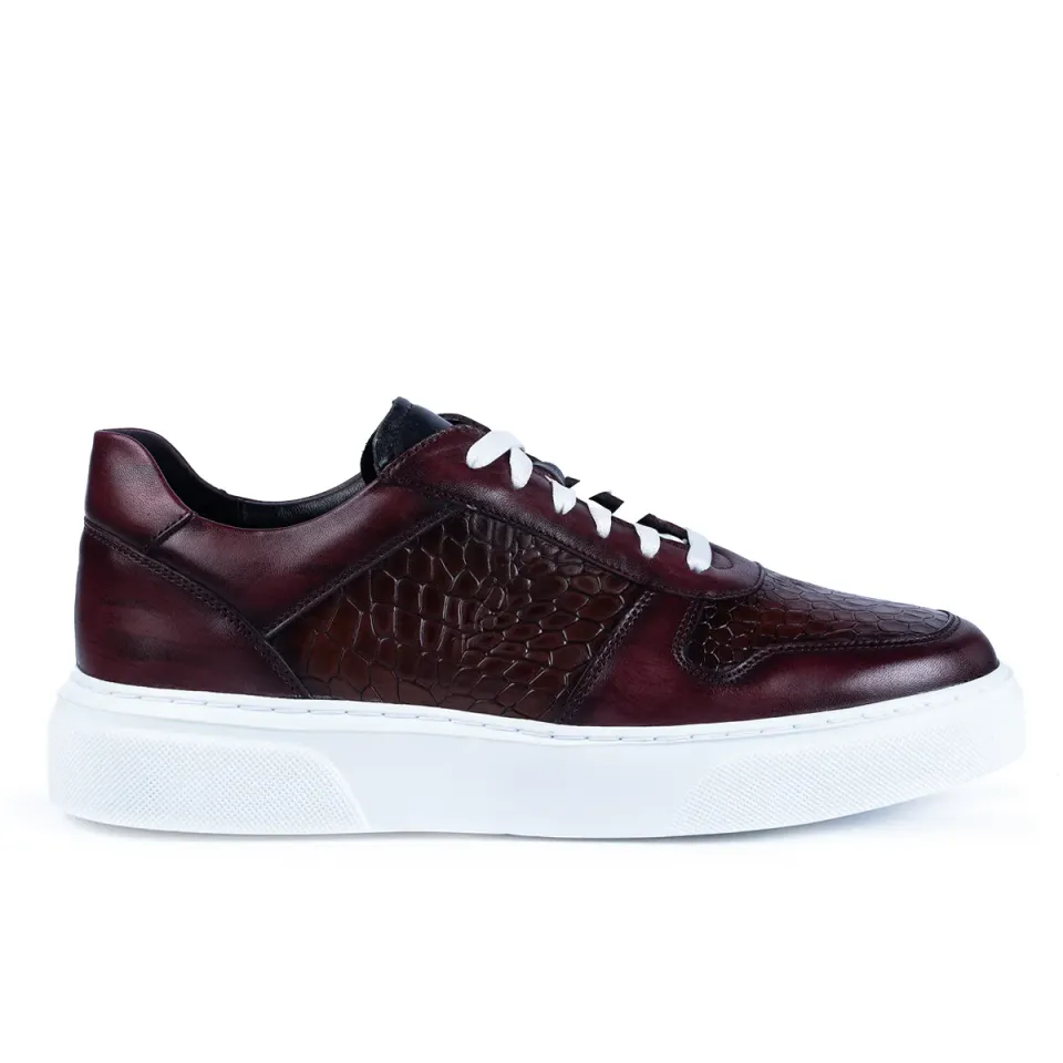 Lucas Shoes 004 bordo maro sneakers piele