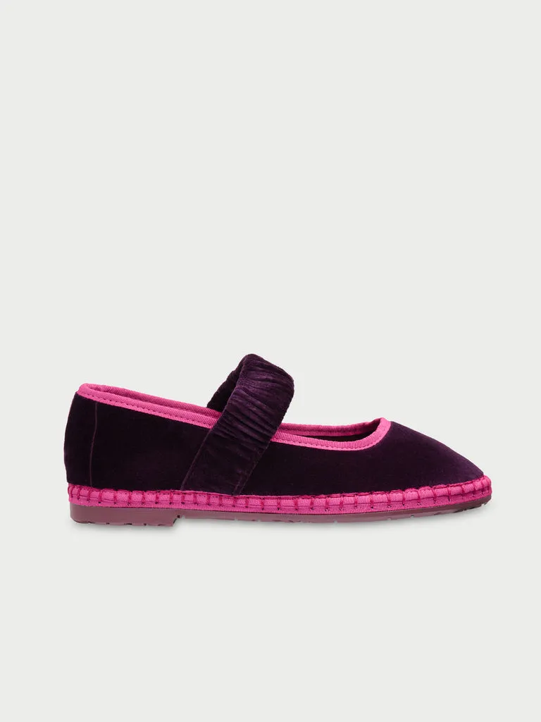 Flagelus Mafalda Deep Purple pantofi mov catifea