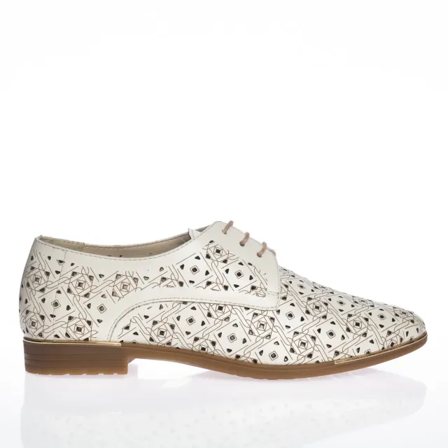 Catinca Shoes D15 A pantofi dama piele alba naturala