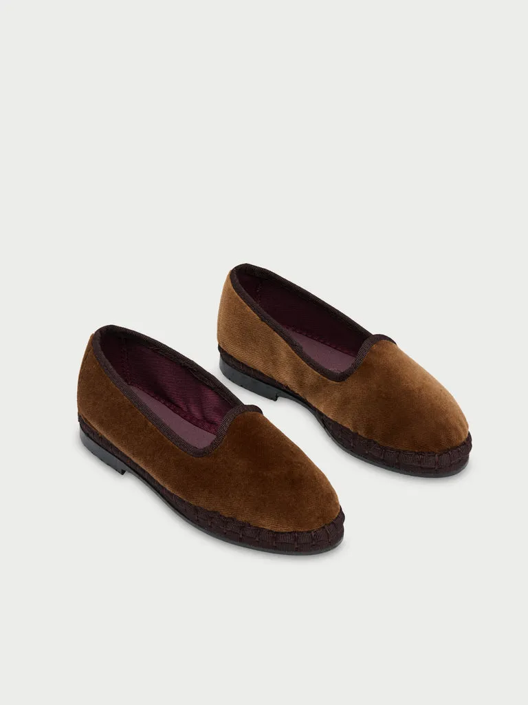Flagelus Gavroche Kids pantofi copii maro catifea