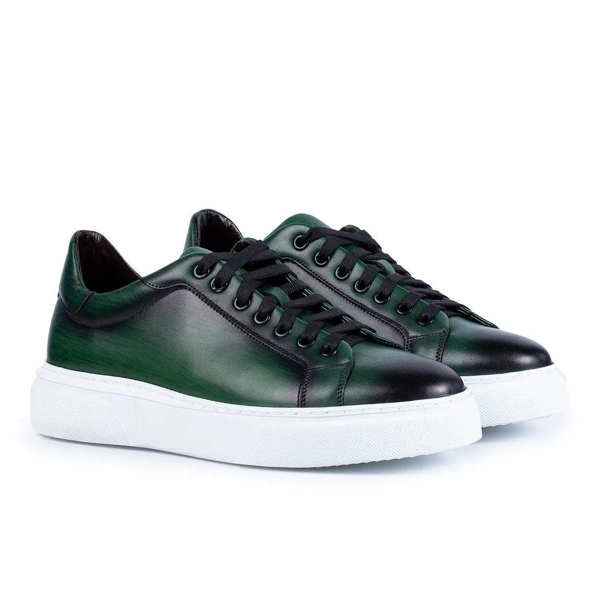 Lucas Shoes 510 sneakers barbati verde piele naturala