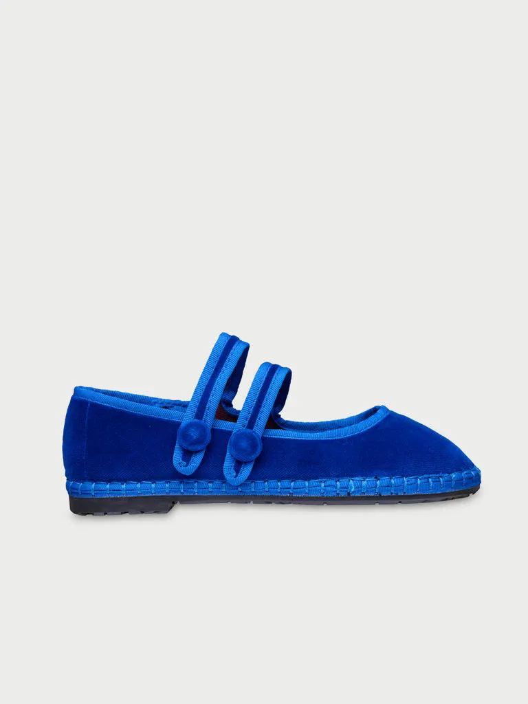 Flagelus Antoine Blue pantofi mary jane bleumarin catifea