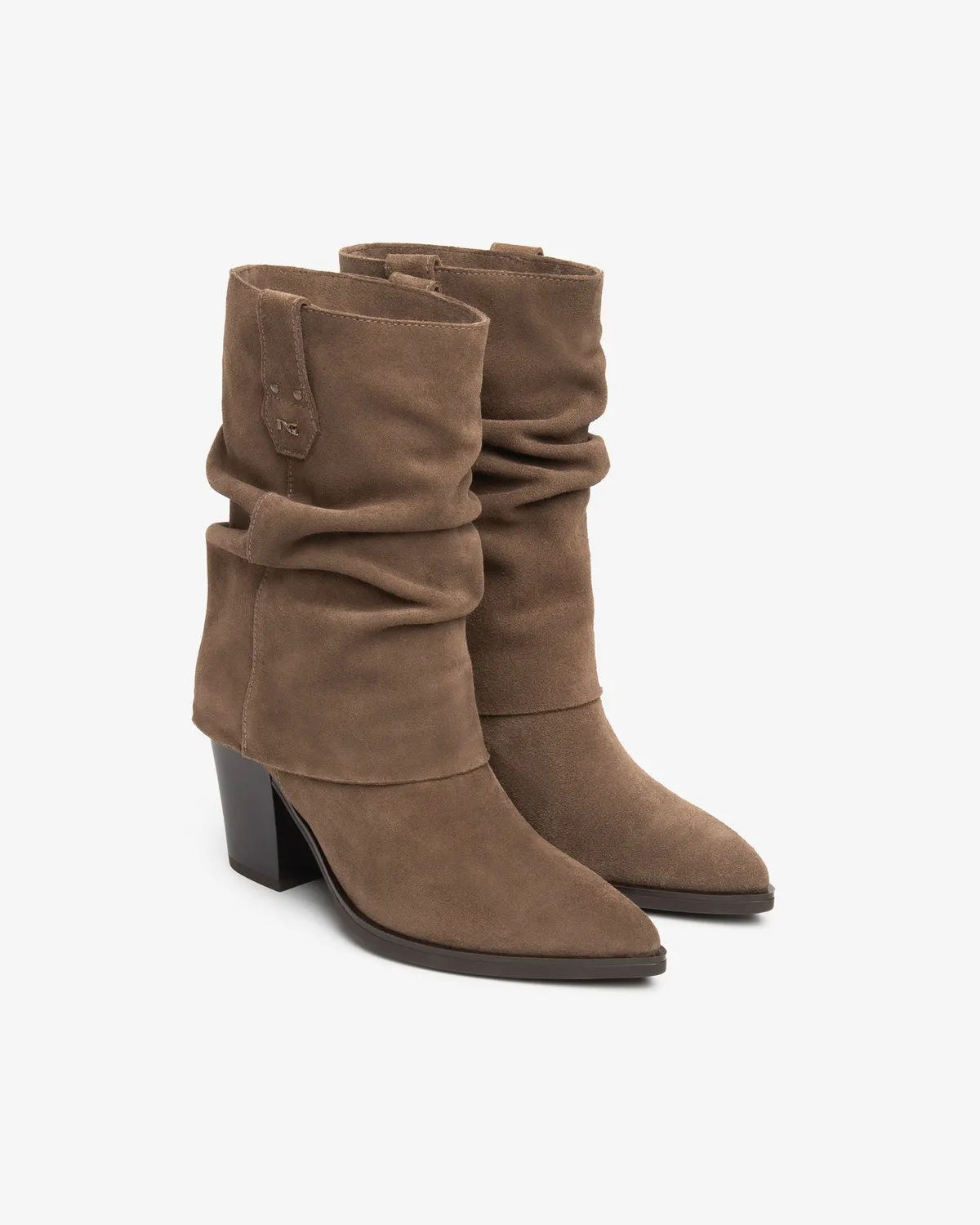 NeroGiardini cizme dama piele intoarsa western toc 80 mm