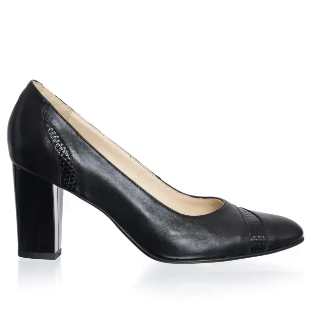 Catinca Shoes 114 NP pantofi dama piele negru puncte