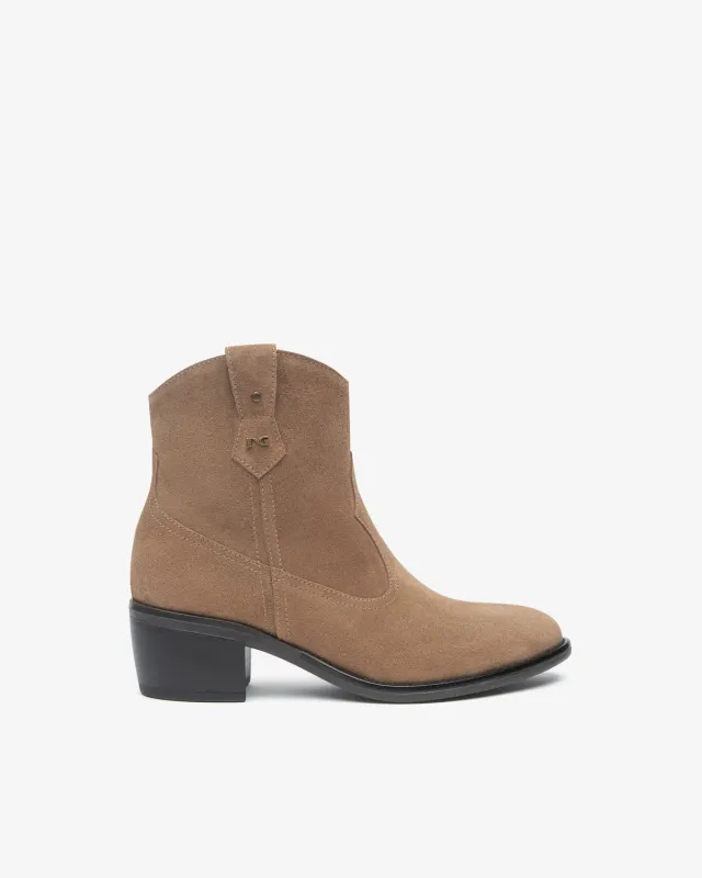 NeroGiardini botine dama piele intoarsa toc western