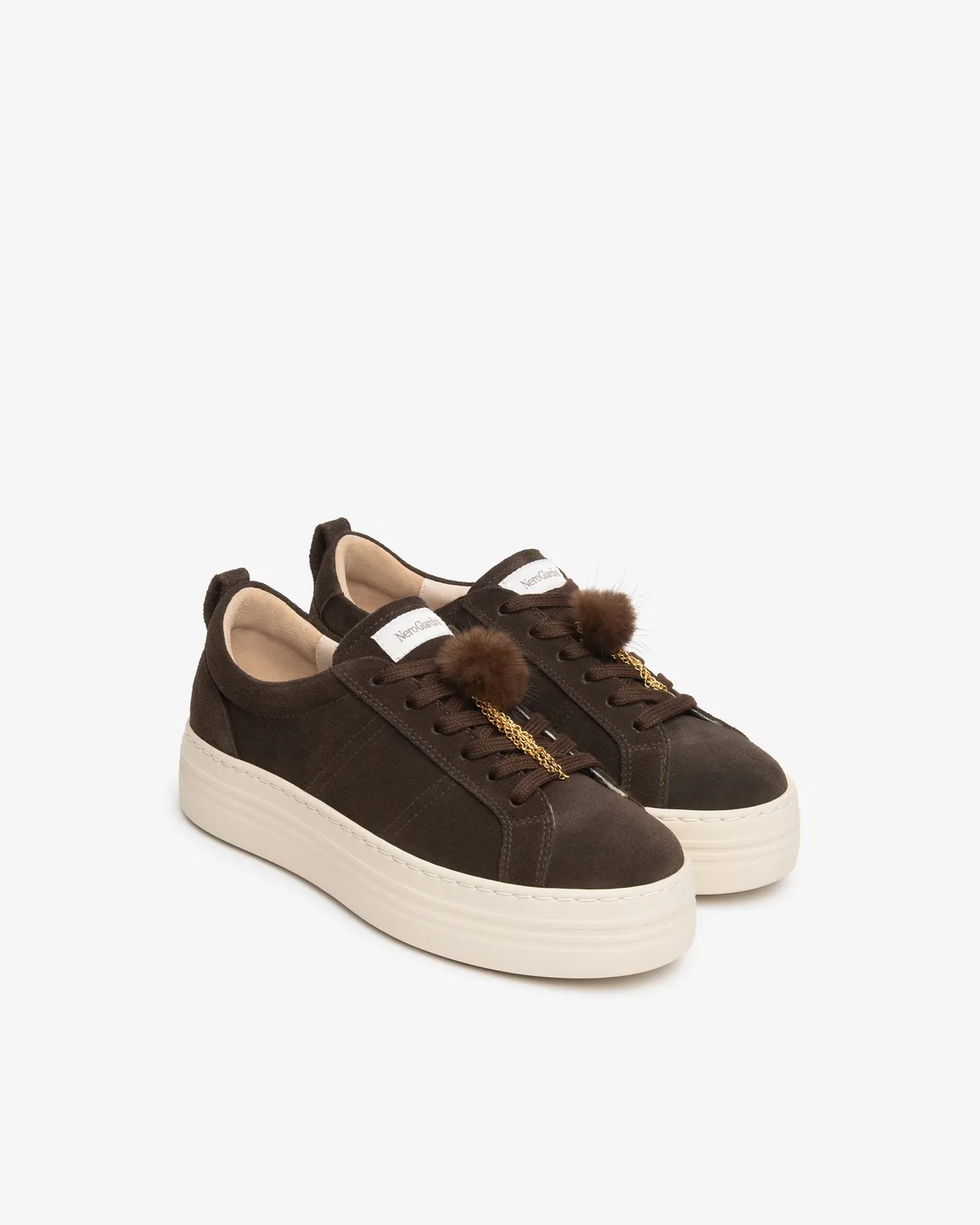 NeroGiardini sneakers dama piele intoarsa platforma 4 cm