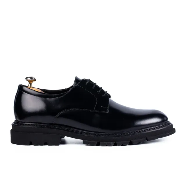 Lucas Shoes 346 Ukr pantofi barbati negru lac piele naturala