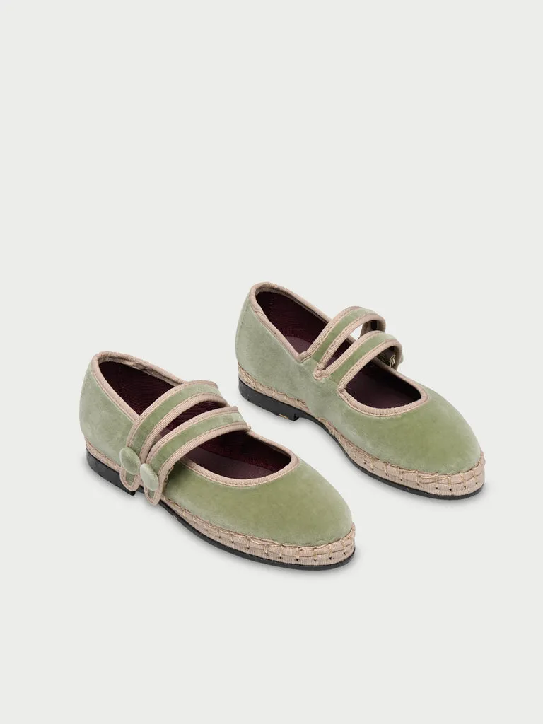 Flagelus Antoine Green Kids pantofi copii verzi catifea