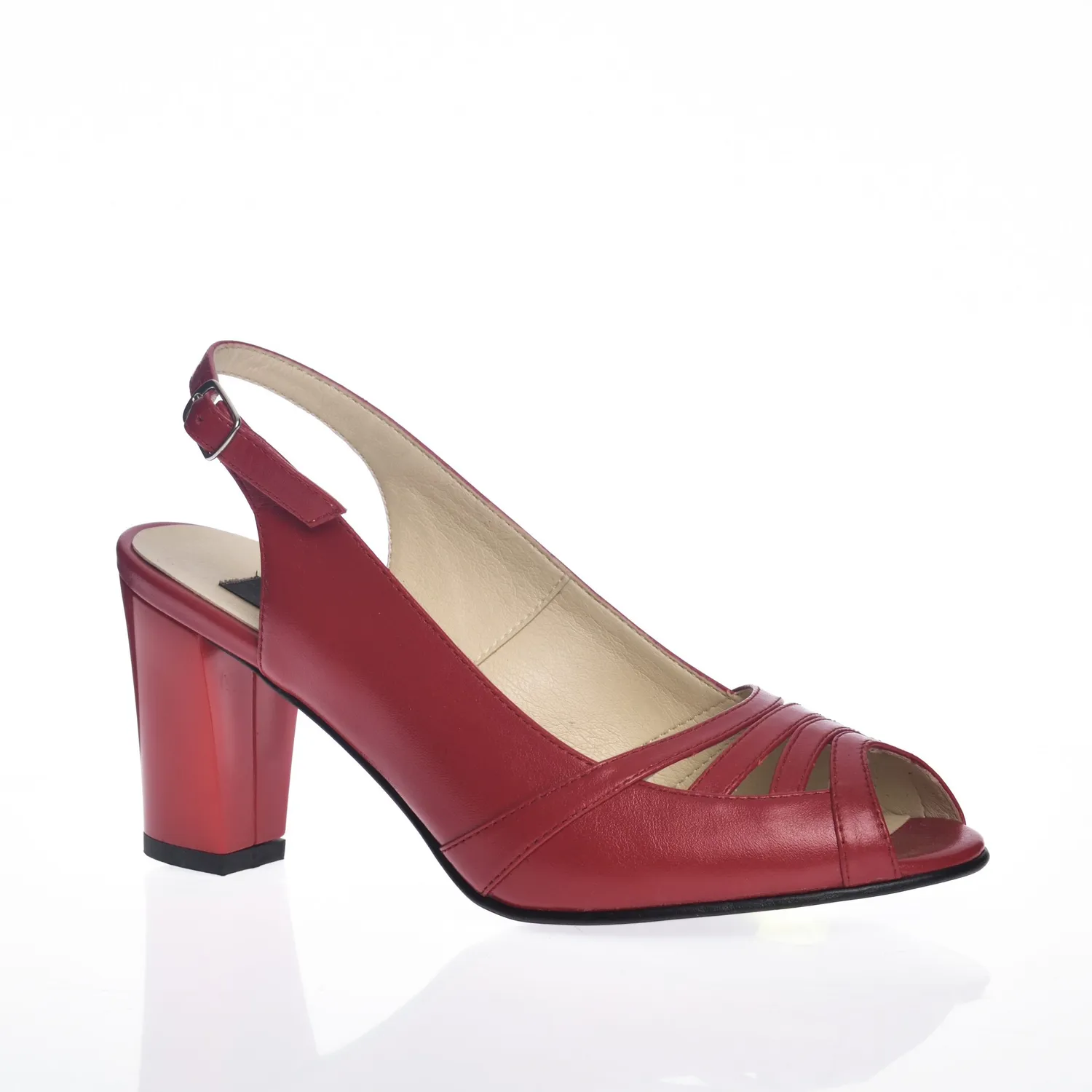 Catinca Shoes 024 sandale dama piele naturala rosu box