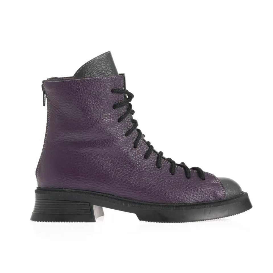 Ana Urbana Shoes Ramona bocanci mov piele texturată
