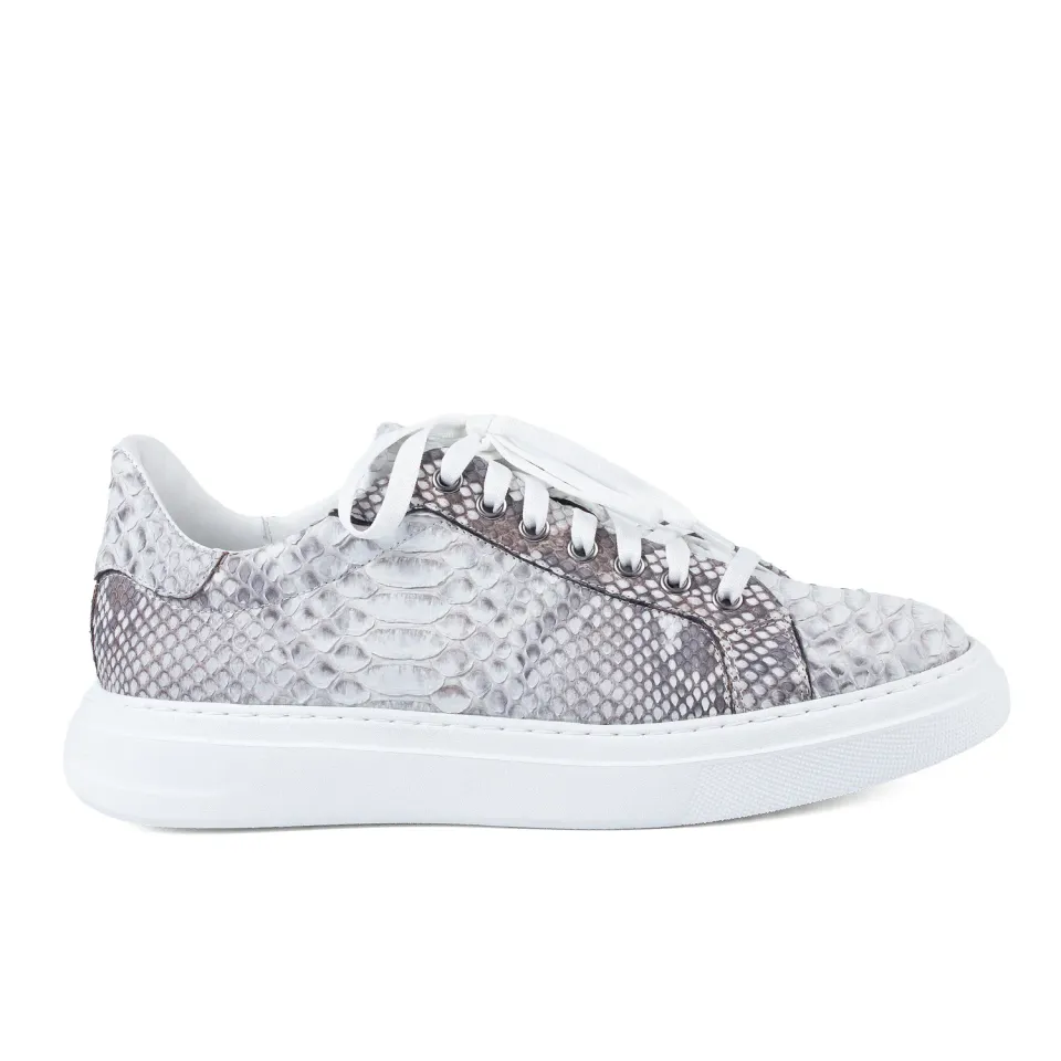 Lucas Shoes 510 Chile Python sneakers albi piele naturală