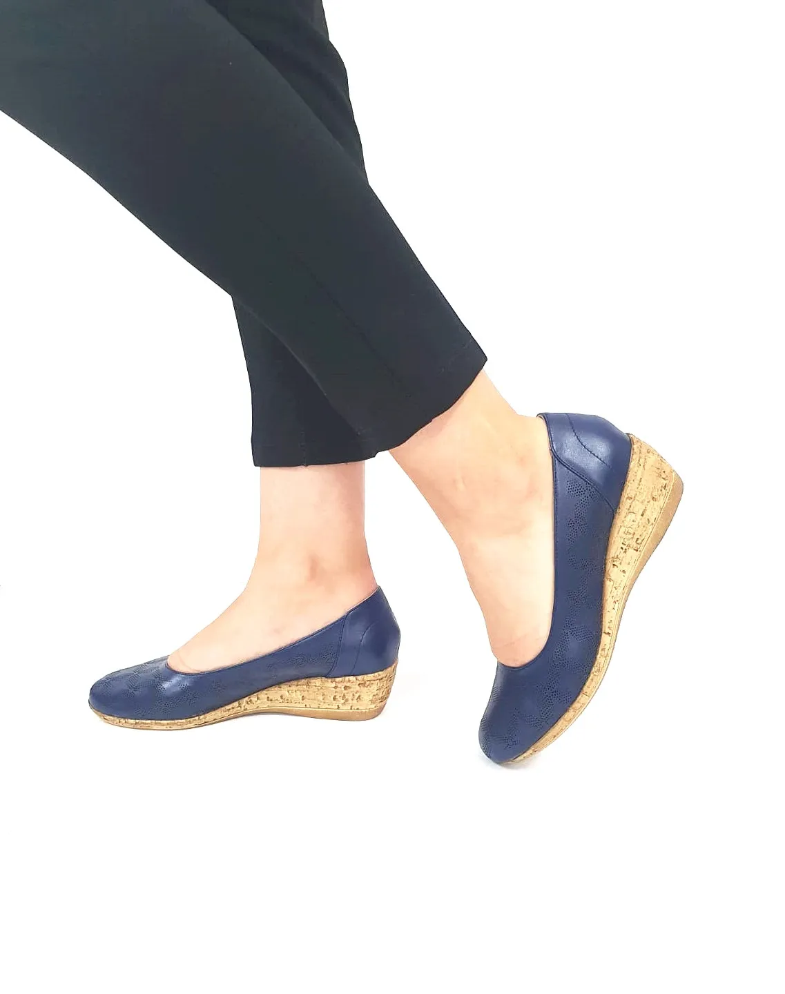 Catinca Shoes T13 BL pantofi dama piele bleumarin perforati