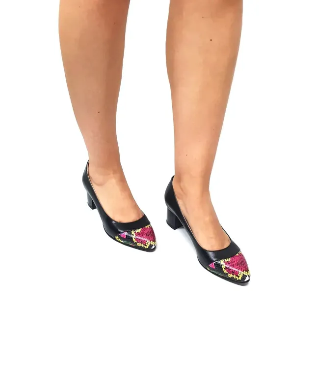 Catinca Shoes A3 NBCR pantofi damă piele negru croco