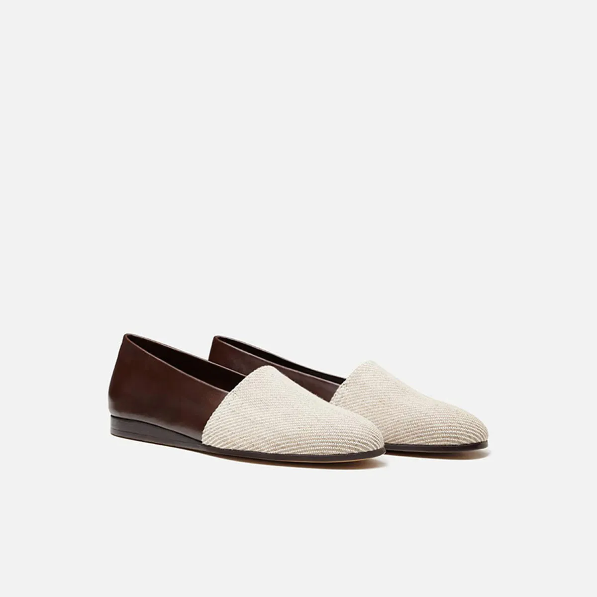 Cecilia Bringheli Amalfi espadrile bej bumbac piele maro