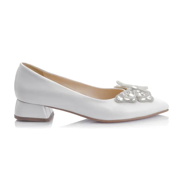 Catinca Shoes BL9 ALB balerini piele naturala alb sidef