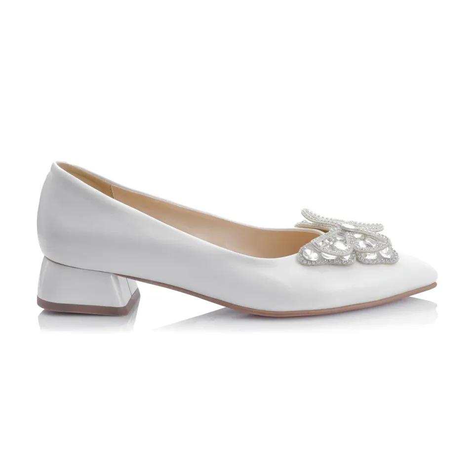 Catinca Shoes BL9 ALB balerini piele naturala alb sidef