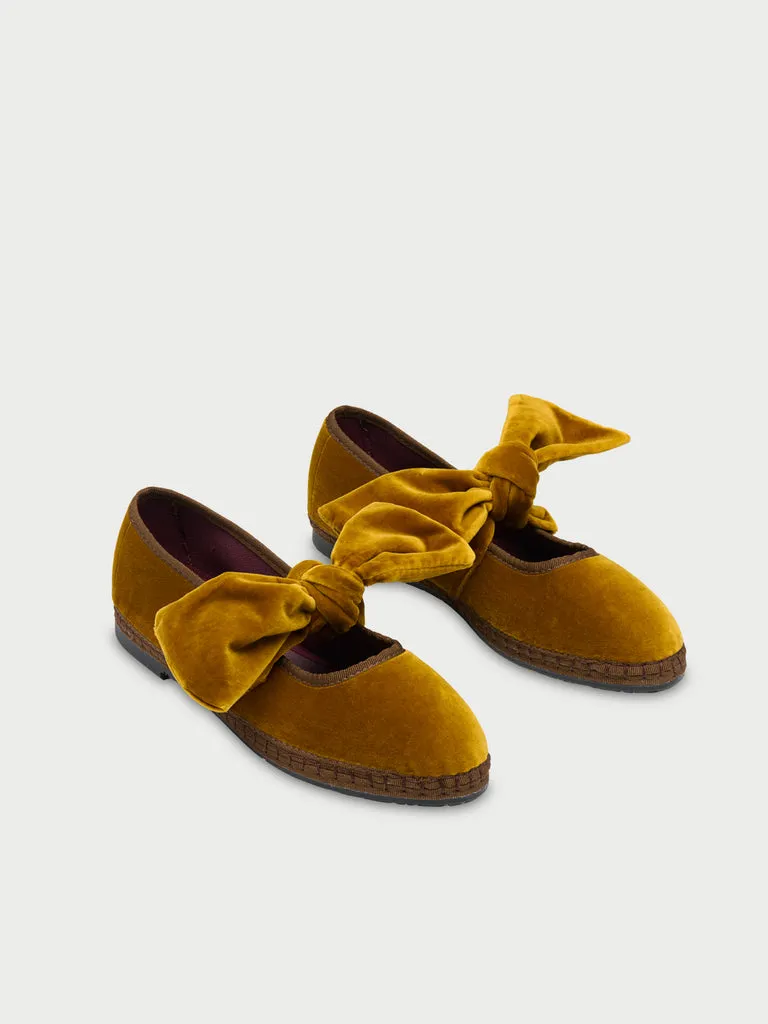 Flagelus Lyra Ochre slip-on ocru catifea funda