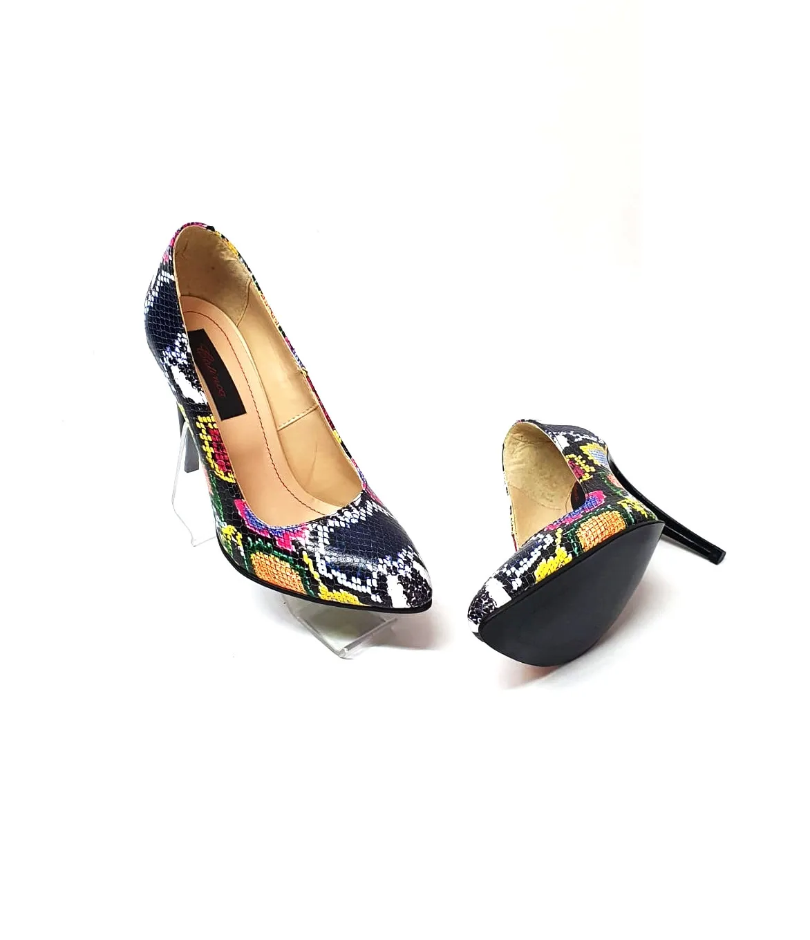 Catinca Shoes 2691 CC pantofi stiletto croco colorat piele