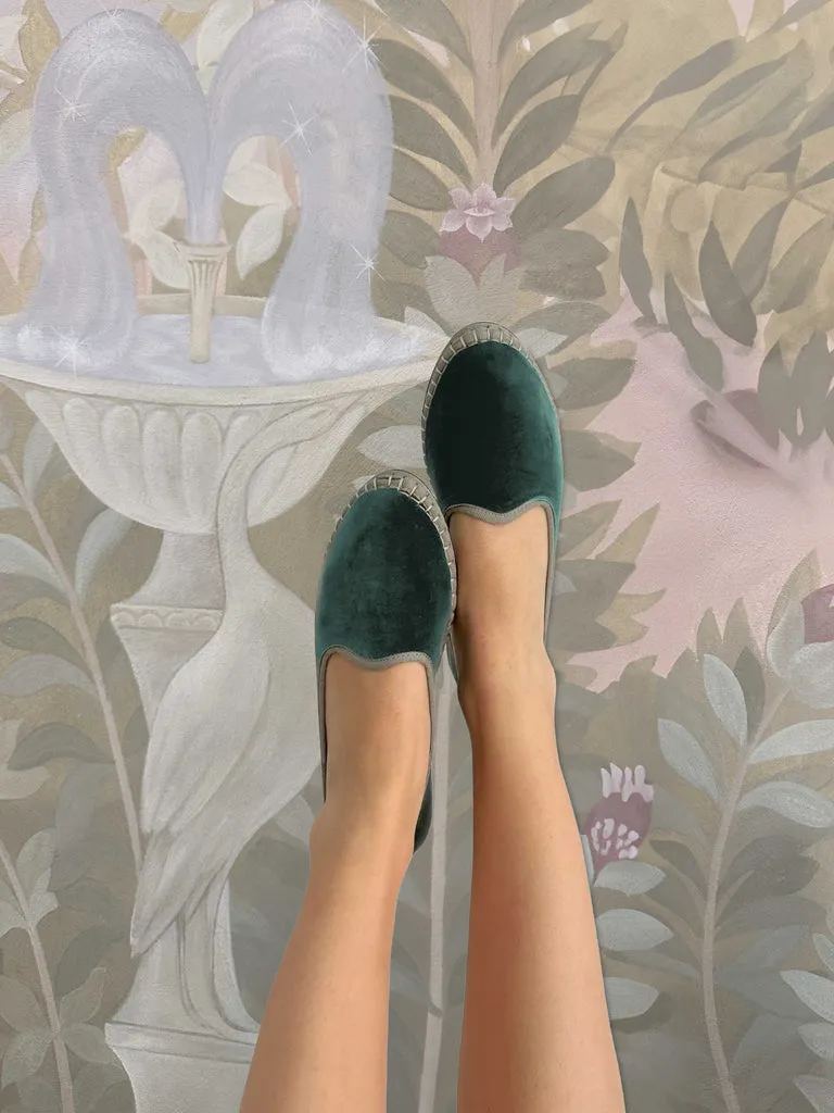 Flagelus Hyde slippers catifea verde