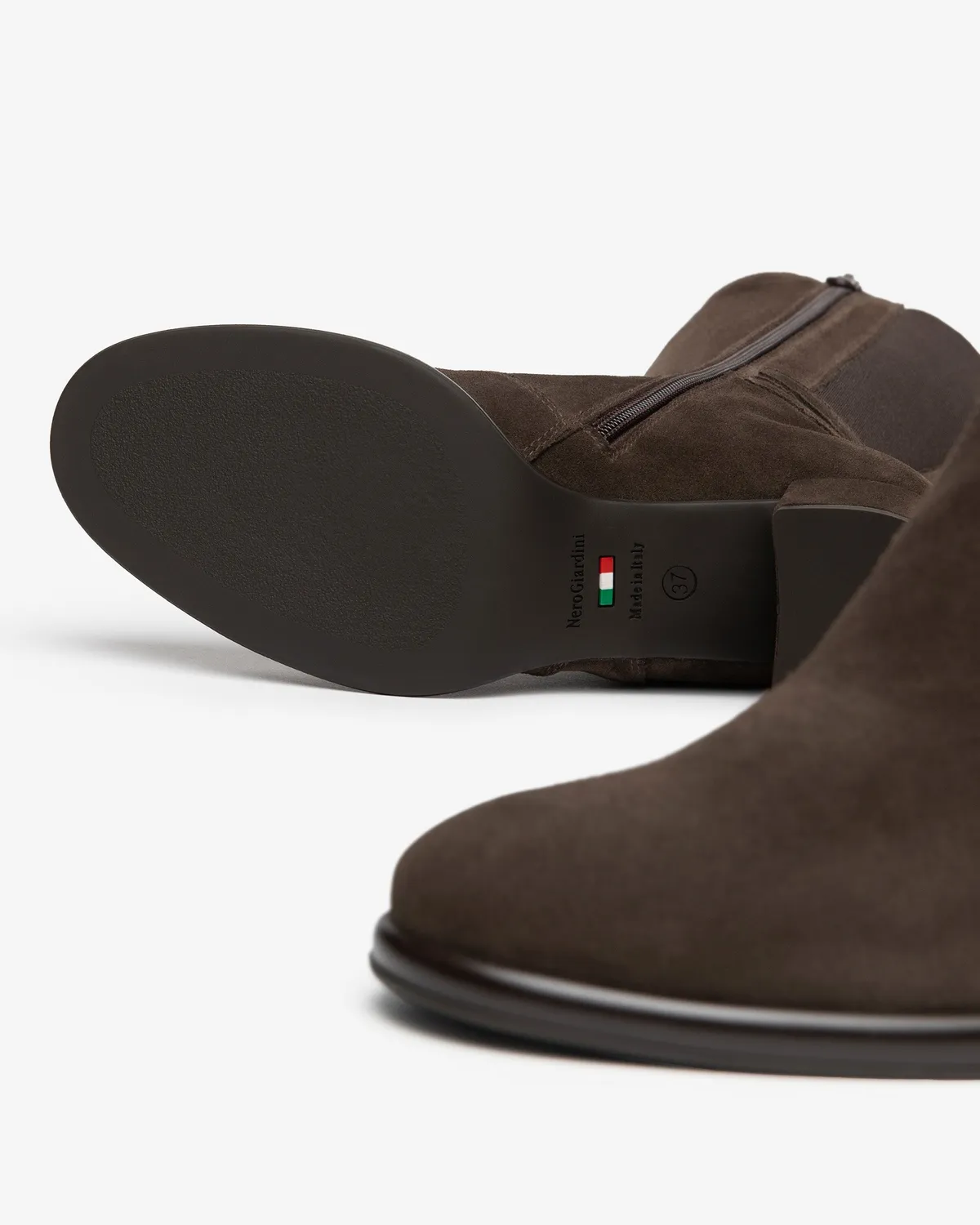 Cizme NeroGiardini dama piele intoarsa toc 6 cm