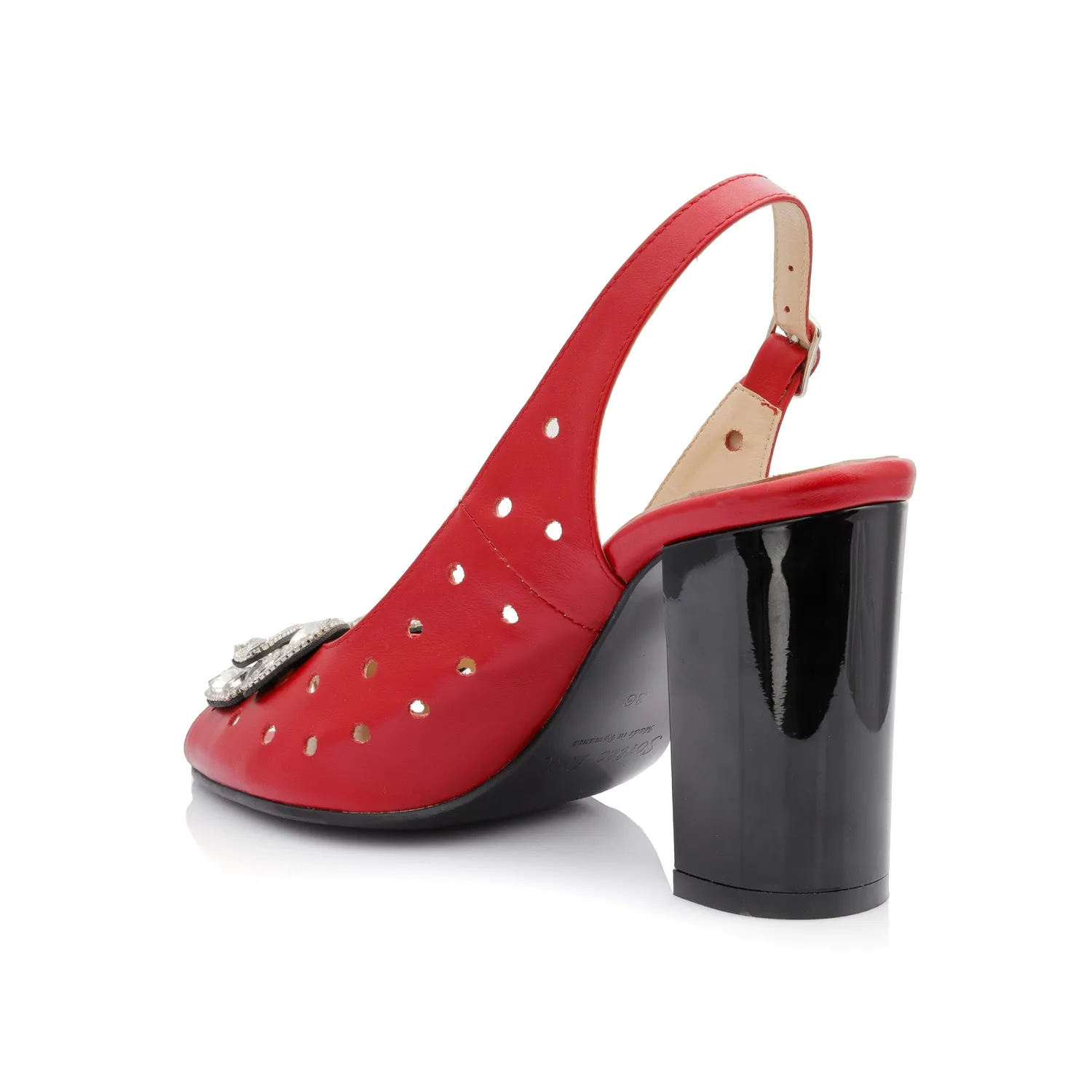 Catinca Shoes F24F RB sandale dama piele rosii box