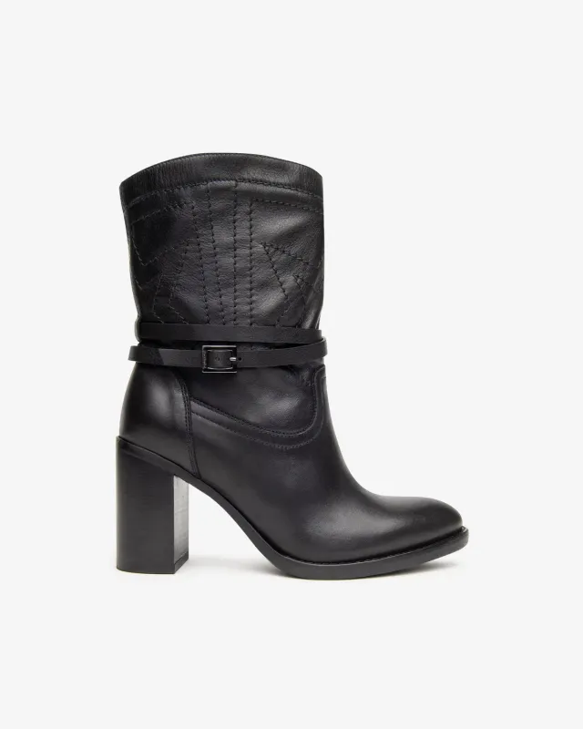 NeroGiardini botine dama piele cowboy toc 8,5 cm