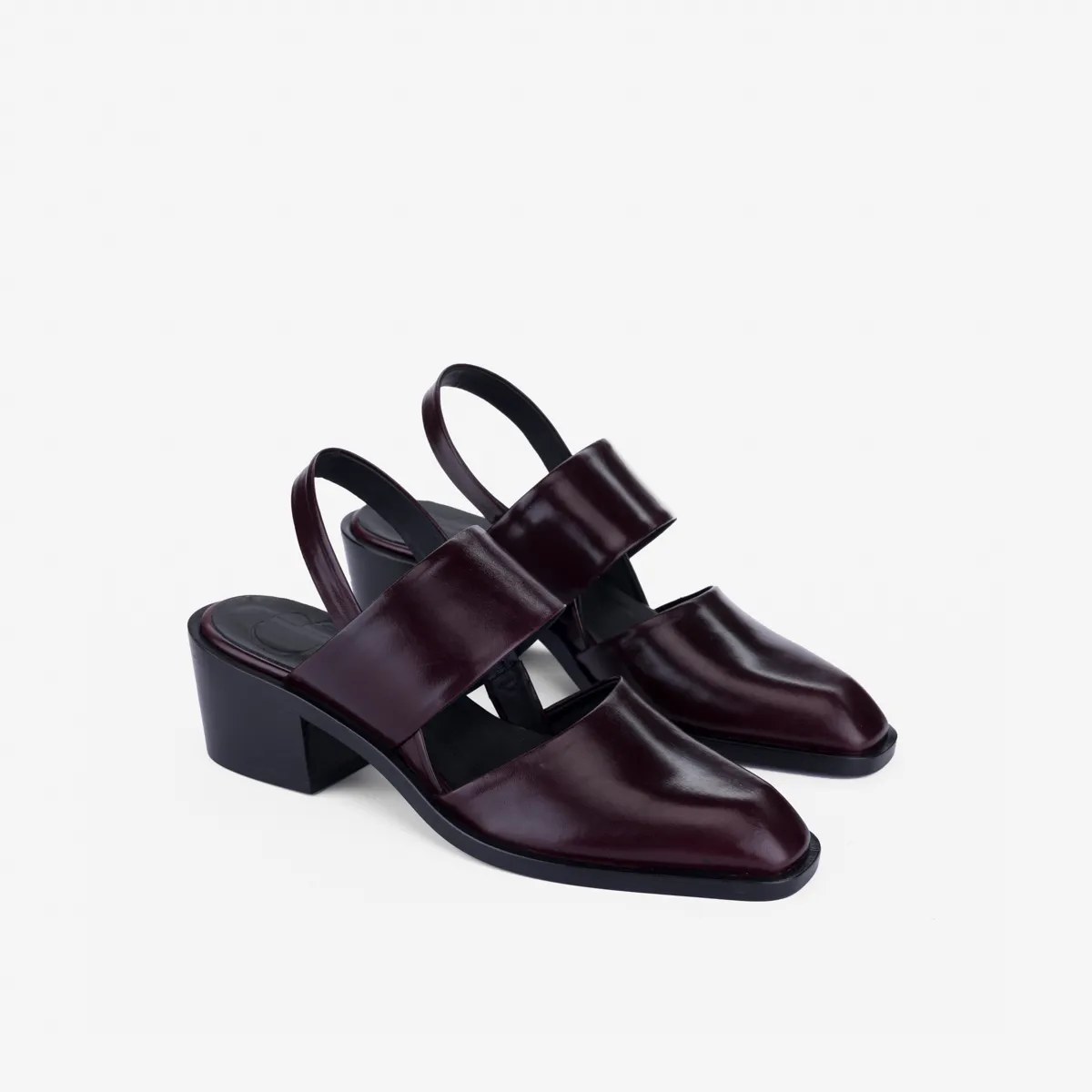 Cecilia Bringheli Marte Burgundy pantofi slingback bordo toc