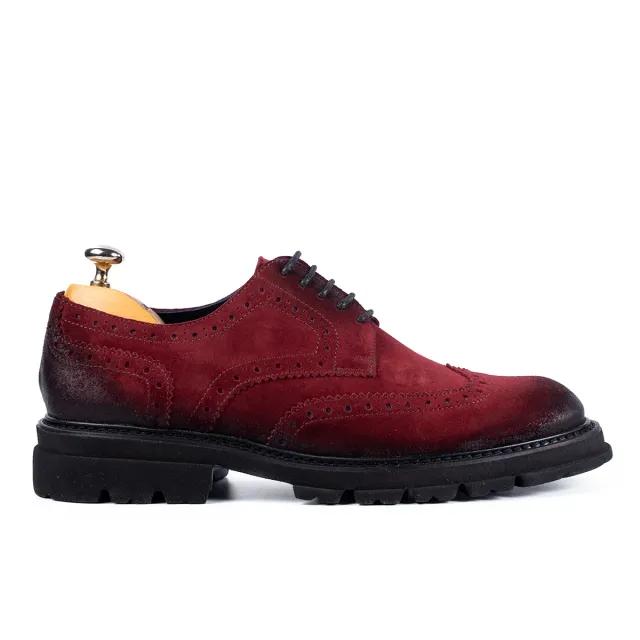 Lucas Shoes Elegant 550 pantofi rosso velur piele