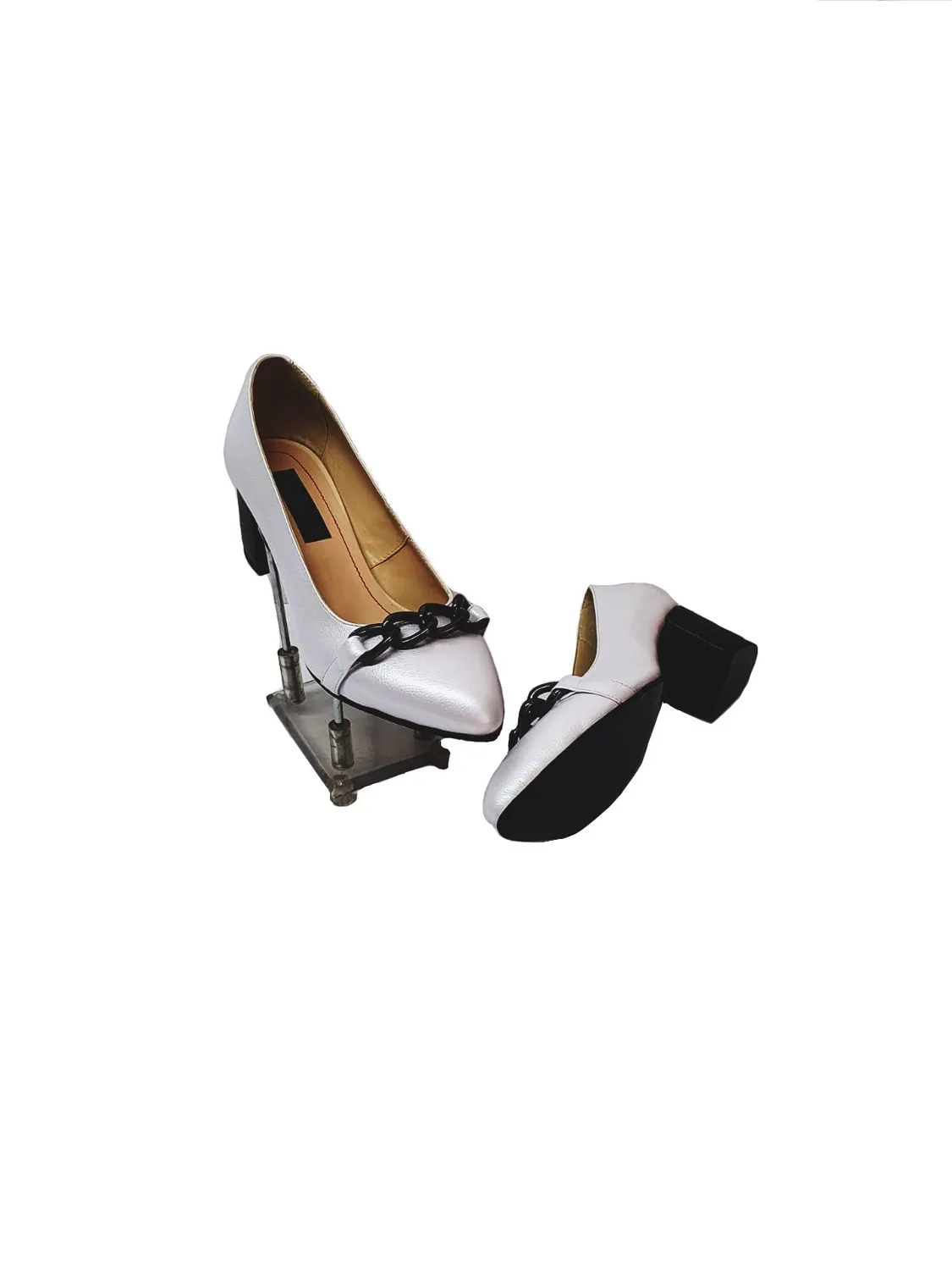Catinca Shoes A11 ASB pantofi dama alb sidef piele