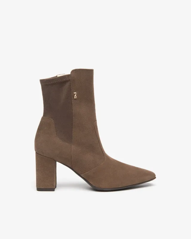 NeroGiardini botine dama piele intoarsa toc 75 mm