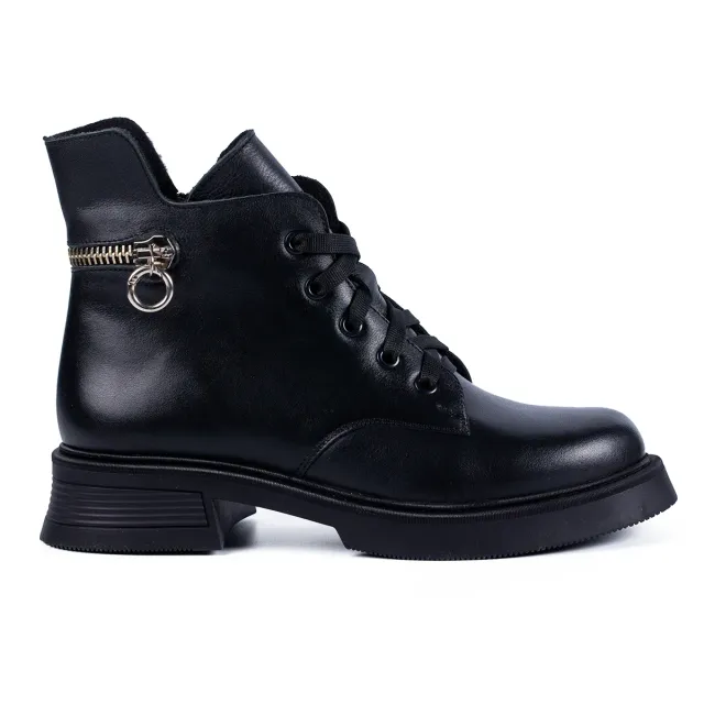 Lucas Shoes 411 ghete damă negre piele naturală
