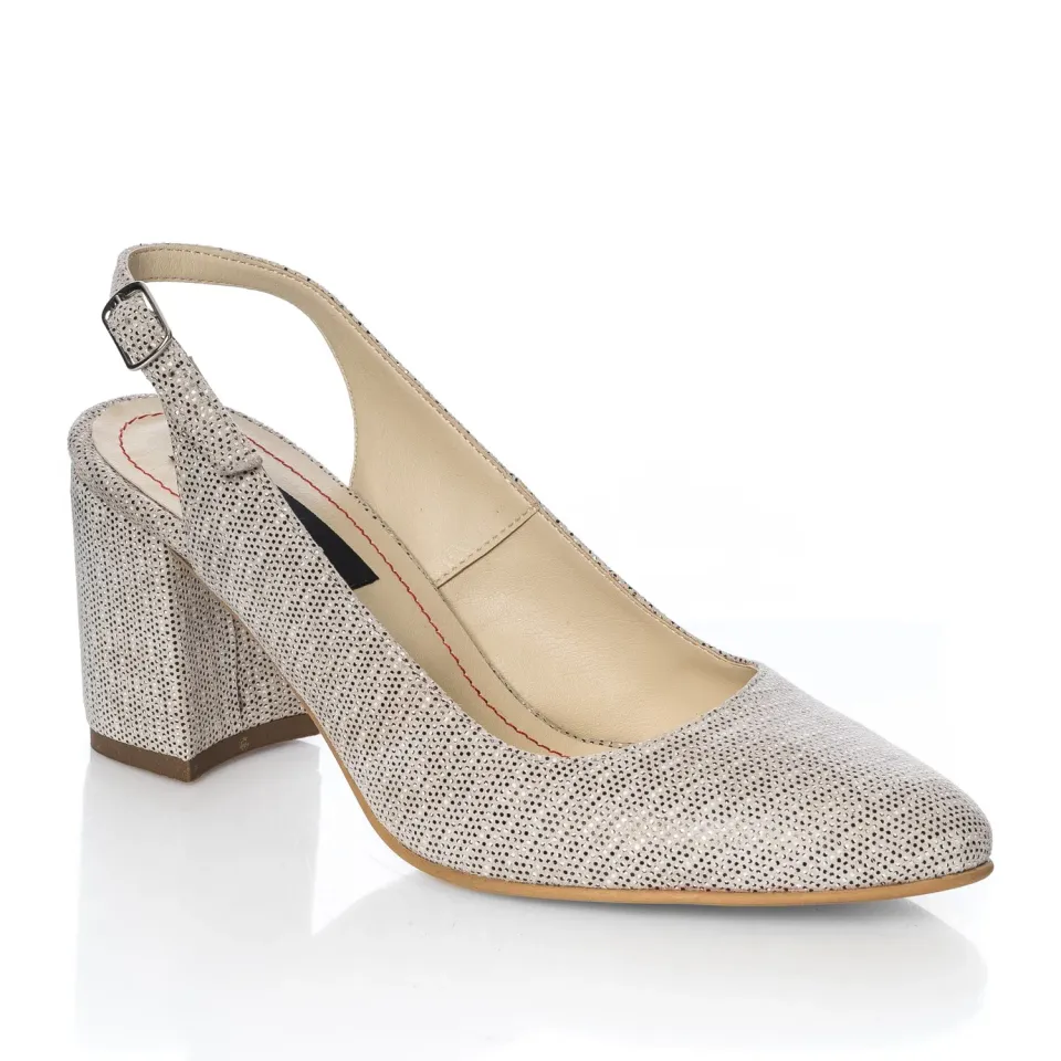 Catinca Shoes V7 BP sandale dama piele bej picatele