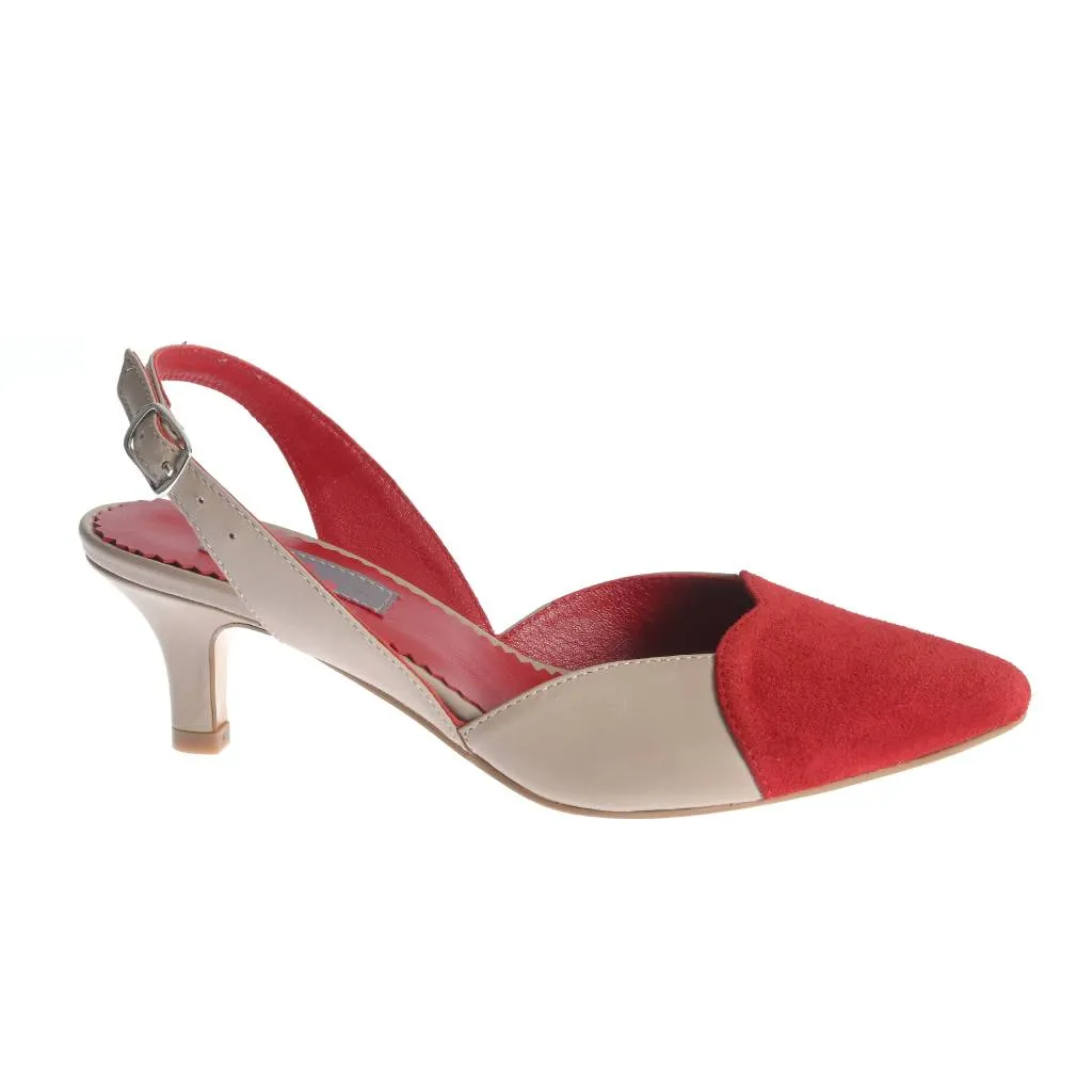 Ana Urbana Shoes Nashville sandale bej-rosu slingback