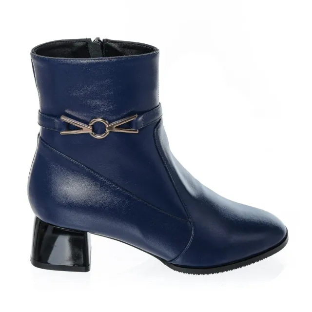 Catinca Shoes GX72 BL ghete dama albastre piele naturala