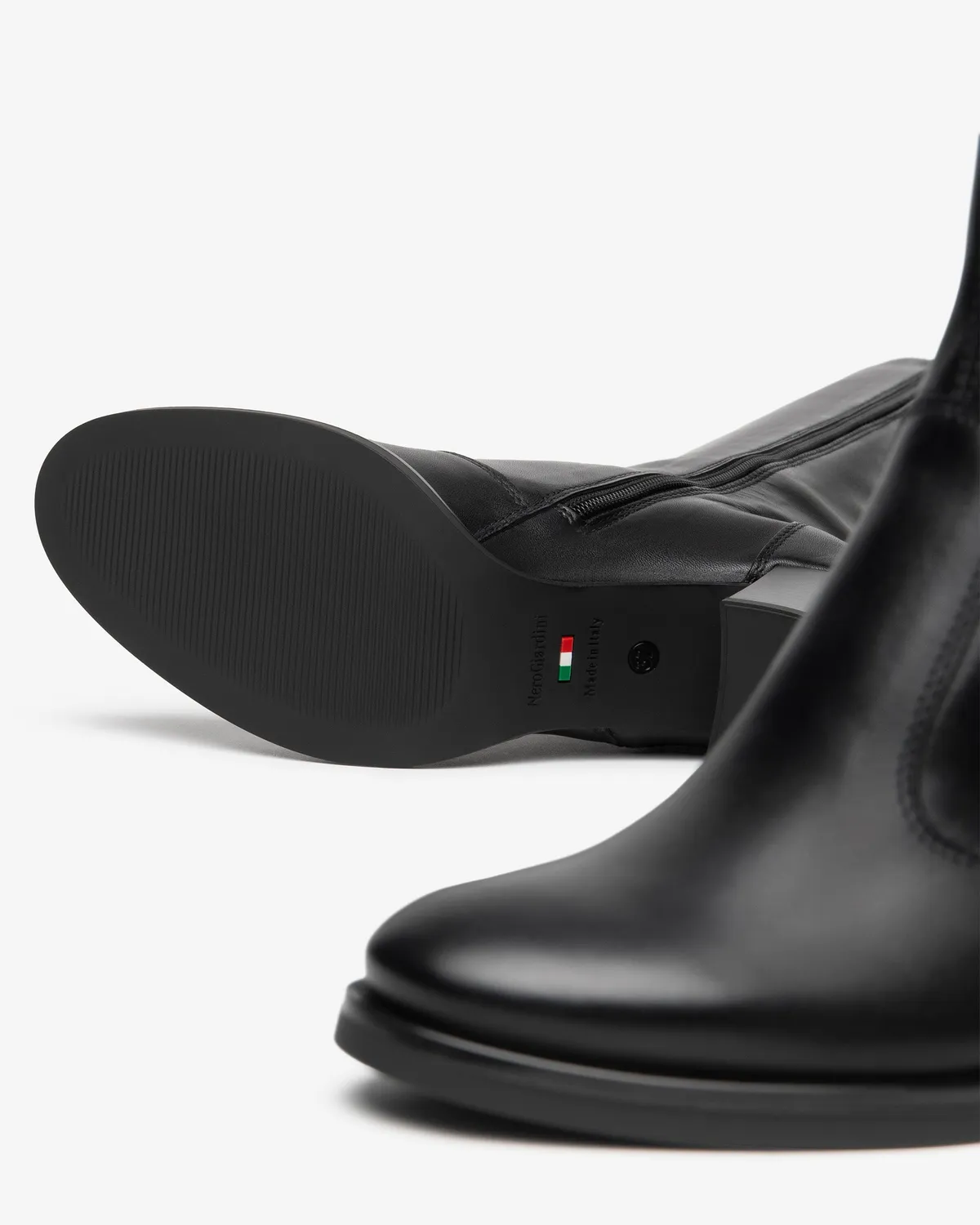 Cizme dama piele NeroGiardini toc 75 mm cu fermoar