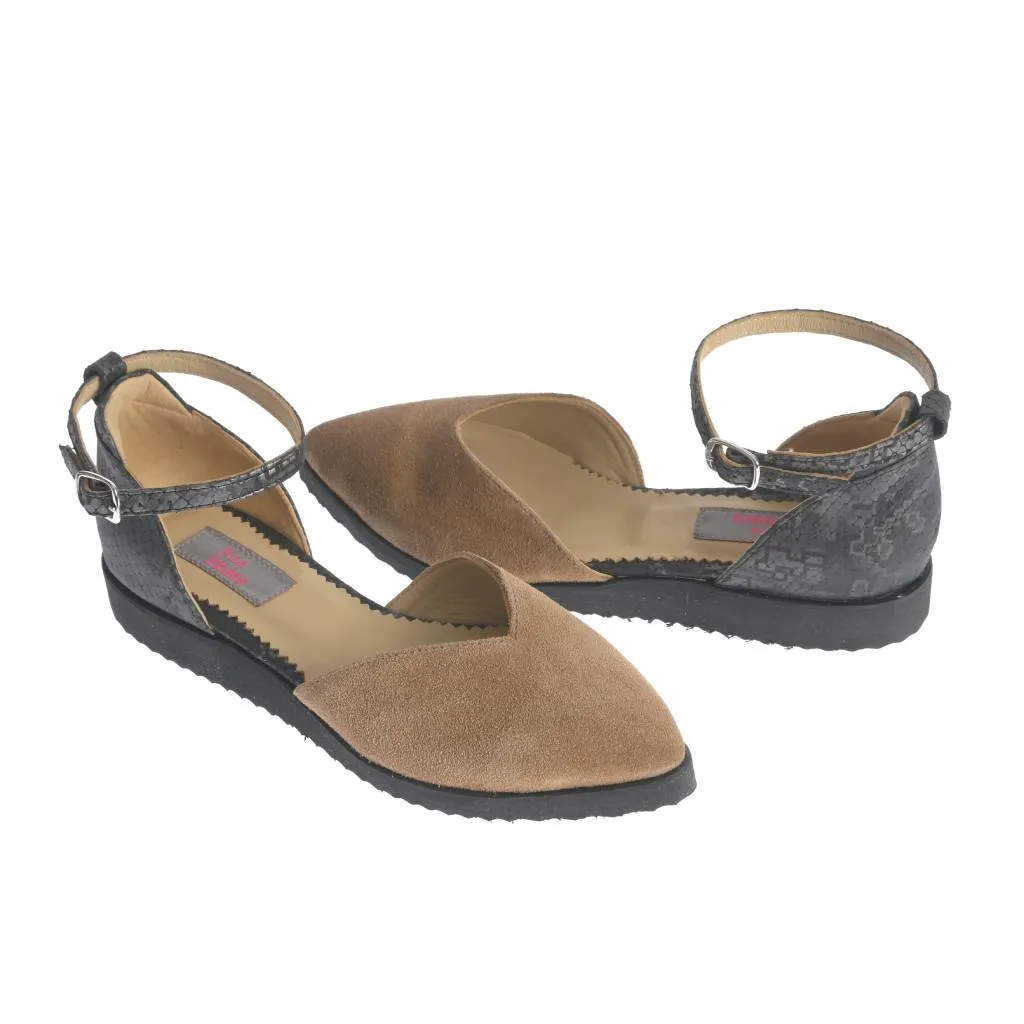 Ana Urbana Shoes Warsaw balerini maro-negru piele