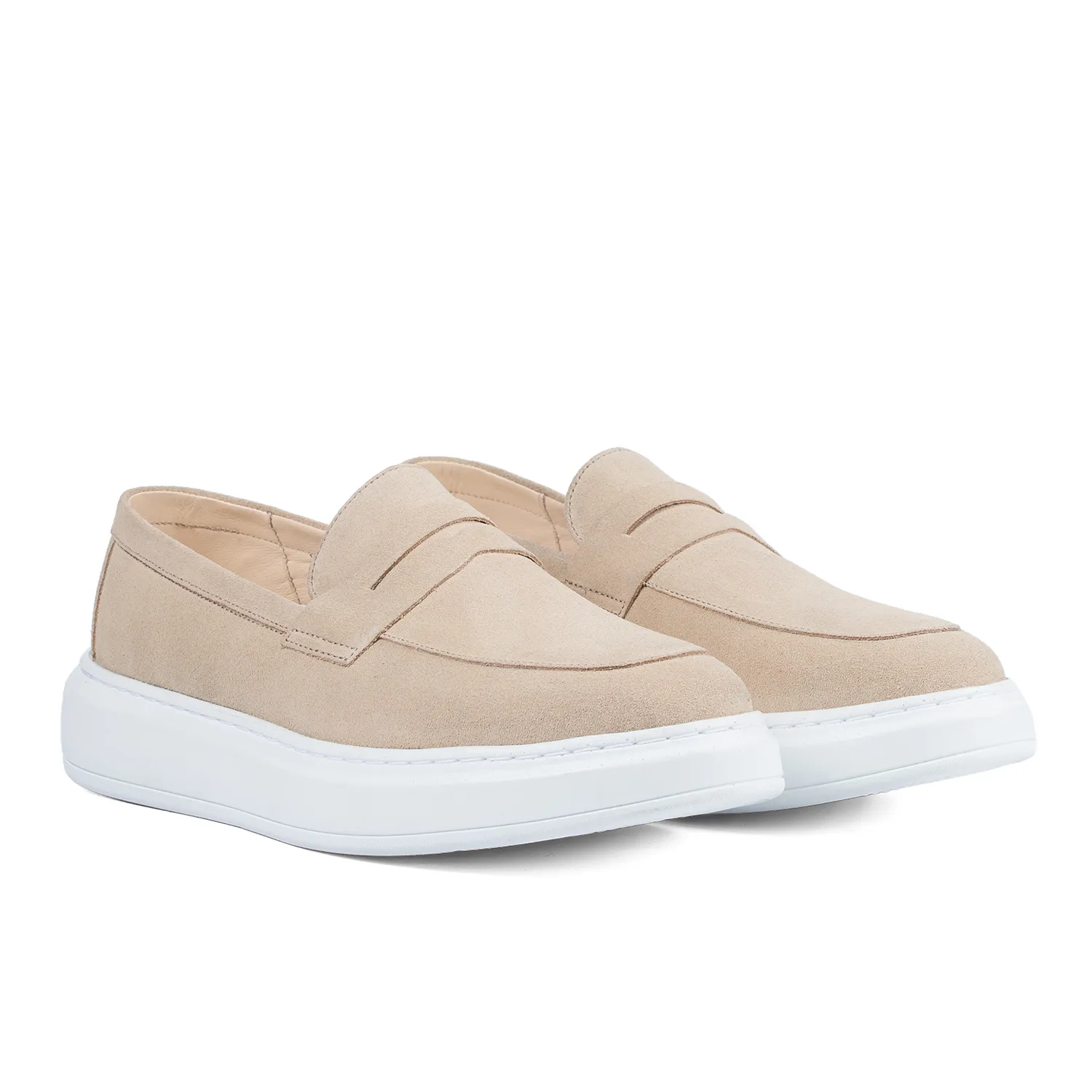 Lucas Shoes Ezra Bej loafers bej velur piele