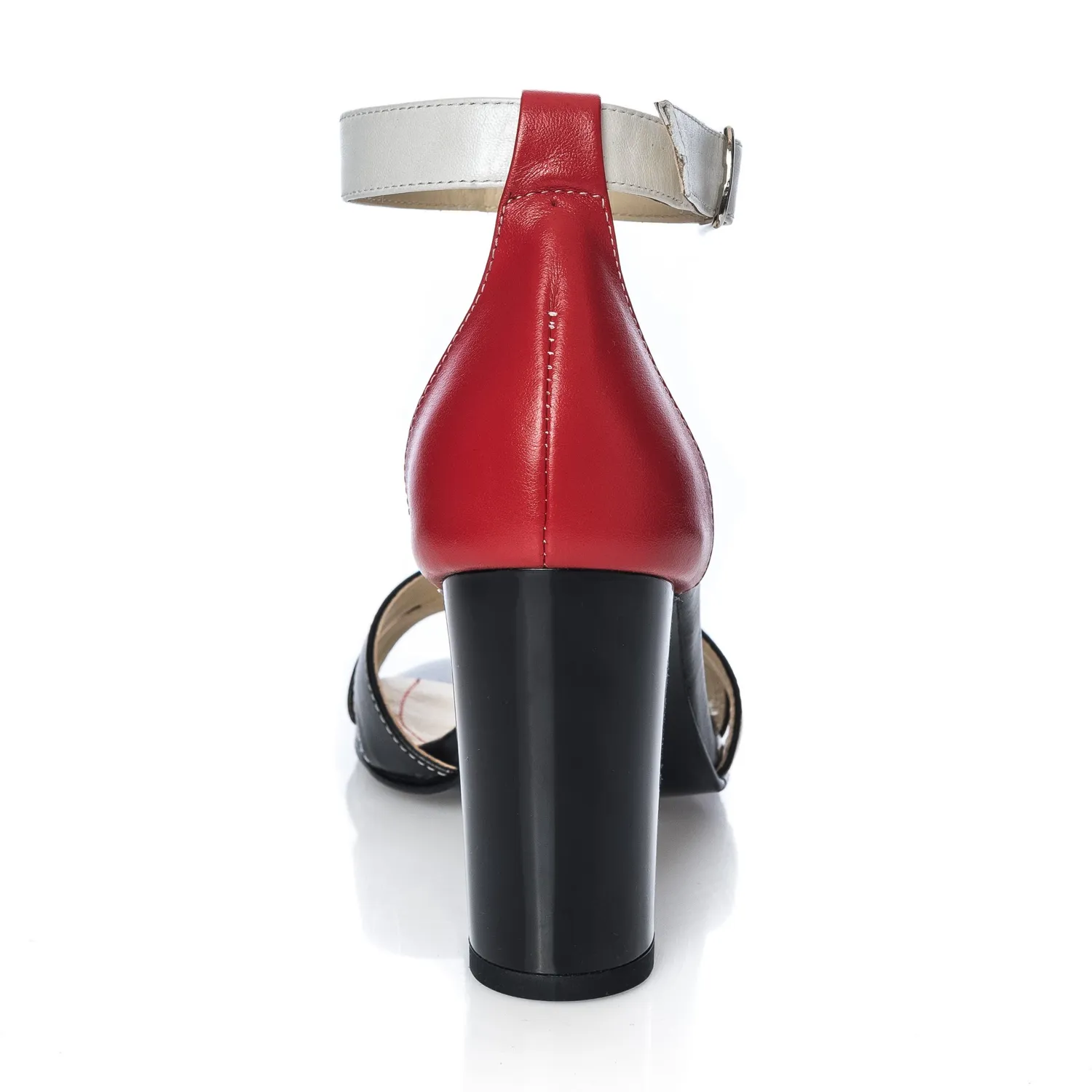 Catinca Shoes S4 NRA sandale dama negru rosu alb piele
