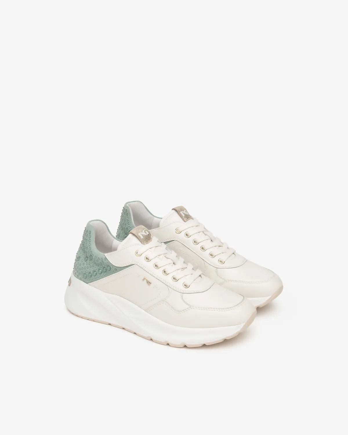 Sneakers damă NeroGiardini piele și piele întoarsă primăvară-vară