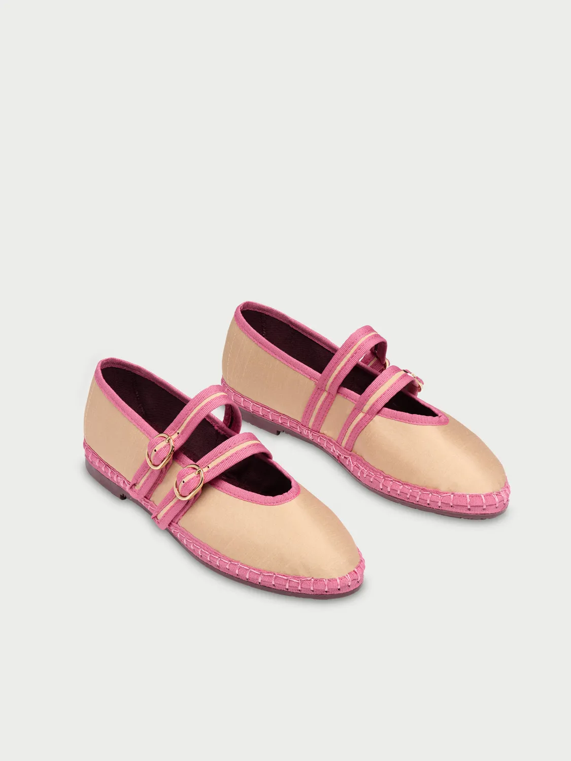Flagelus Claire Gold pantofi mary jane bej roz