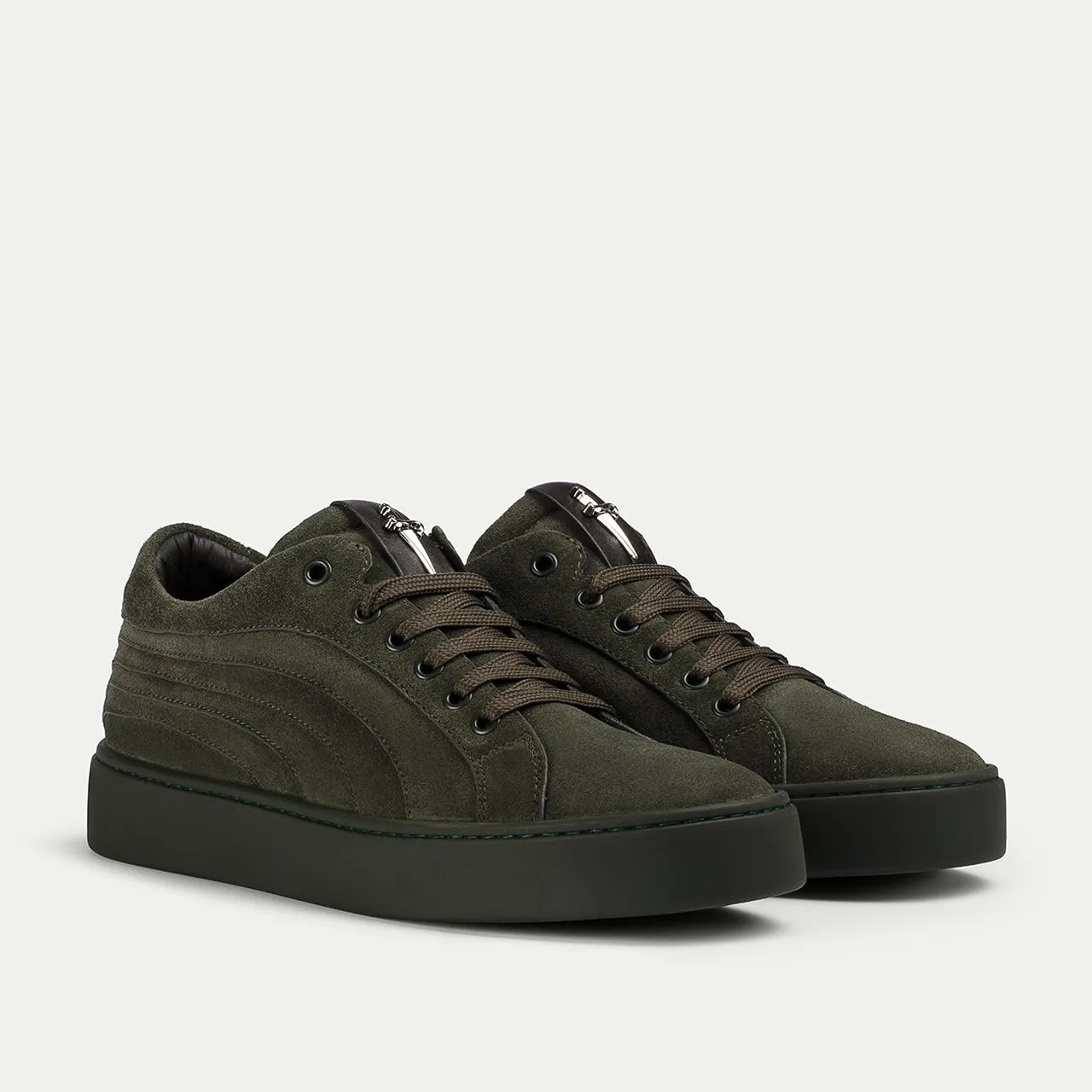 Cesare Paciotti Linea Derby pantofi barbati verde piele intoarsa