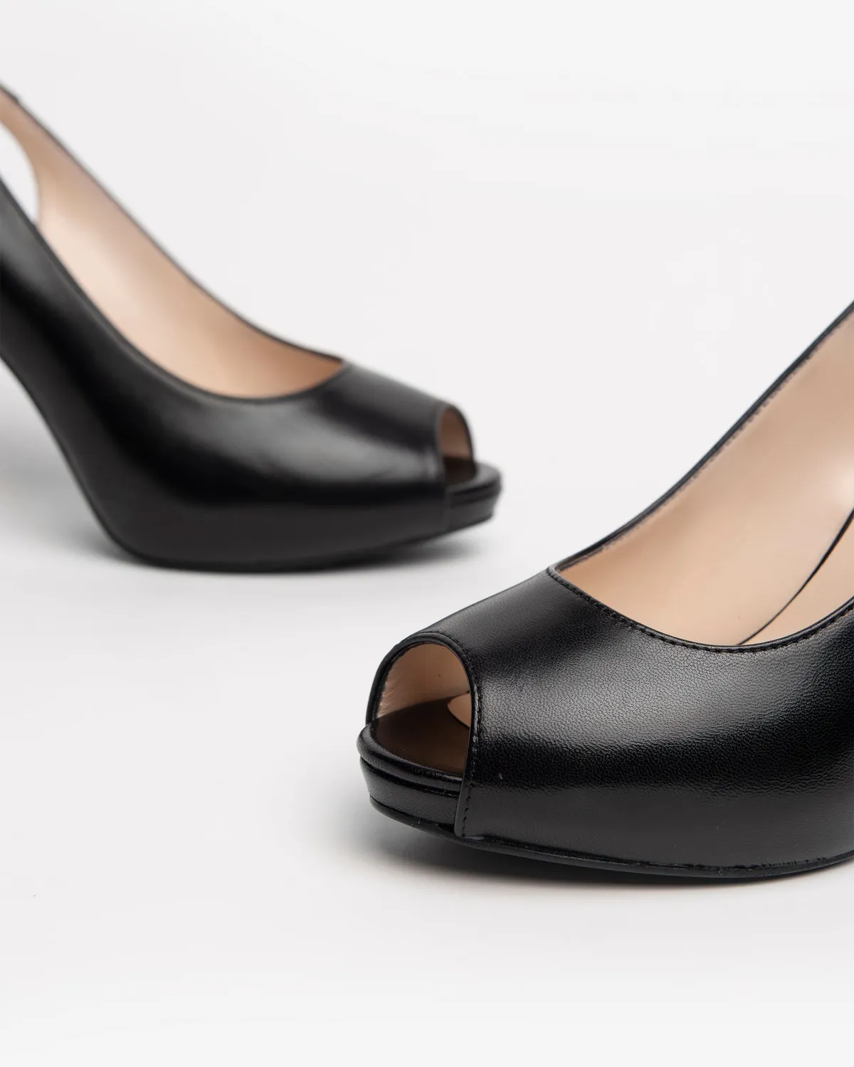 Pantofi cu toc NeroGiardini piele naturala slingback 9,5 cm